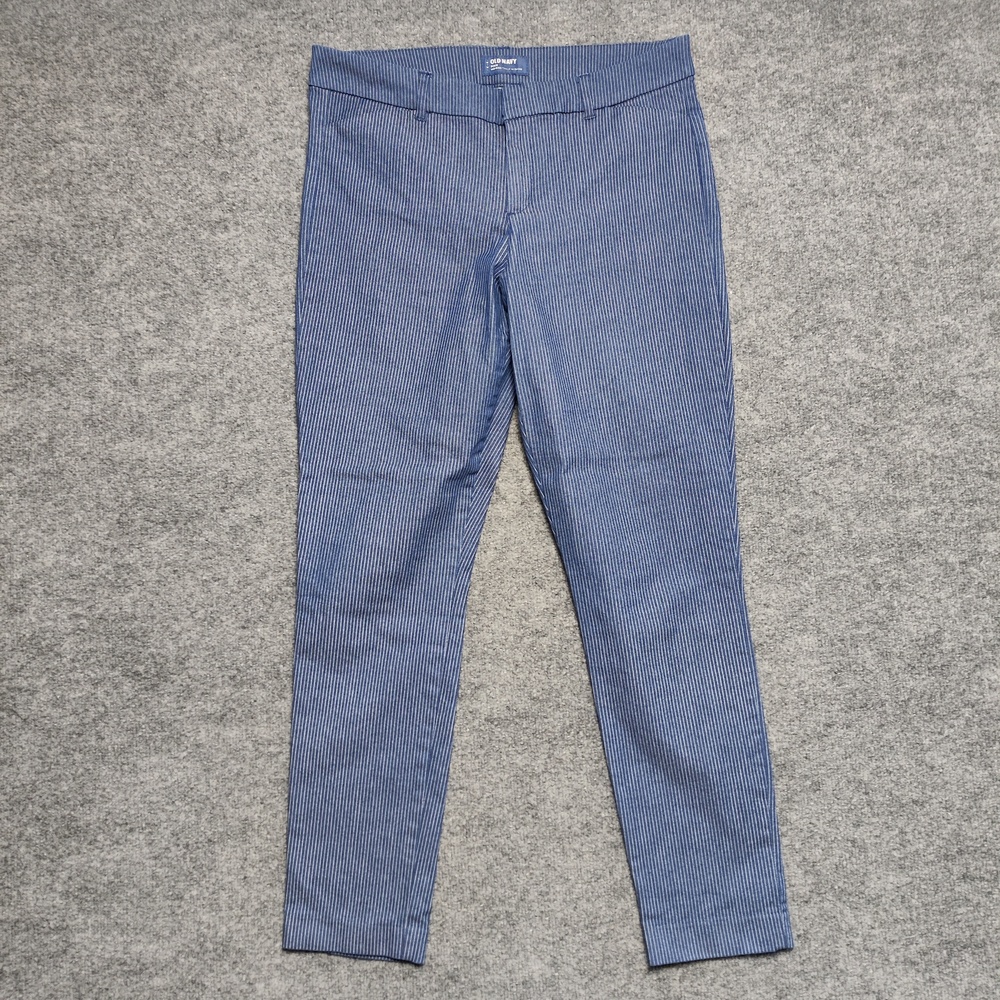 Old Navy Pants Womens Tall 12 Stripe Twill Skinny Dress Chino Workwear Office